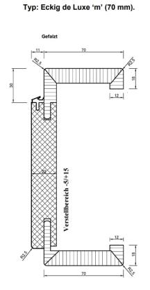 EPC ZARGE DELUXE DEX WEISS DIN RS<br/>198,5 x 73,5 CM 70MM BEKL.12,5 CM title=